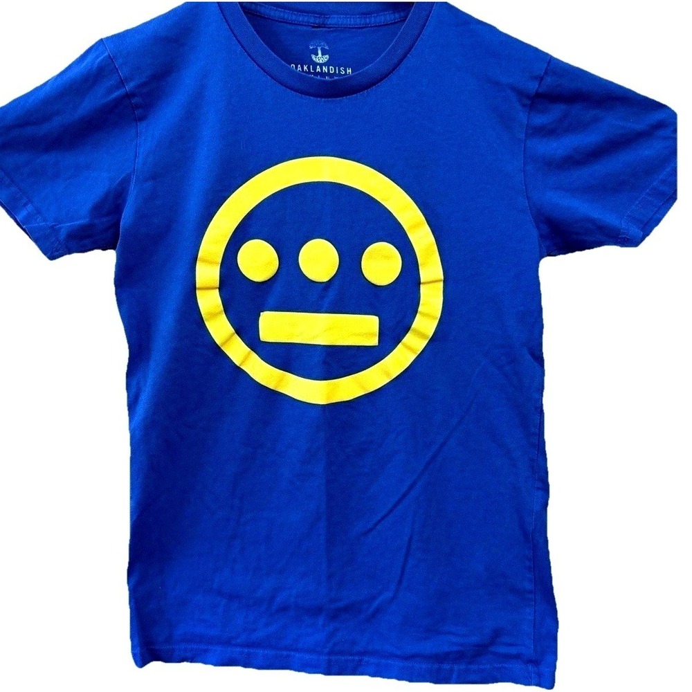 Oaklandish Hieroglyphics Hiero Face Logo TShirt Blue Yellow Size S Hip Hop Group